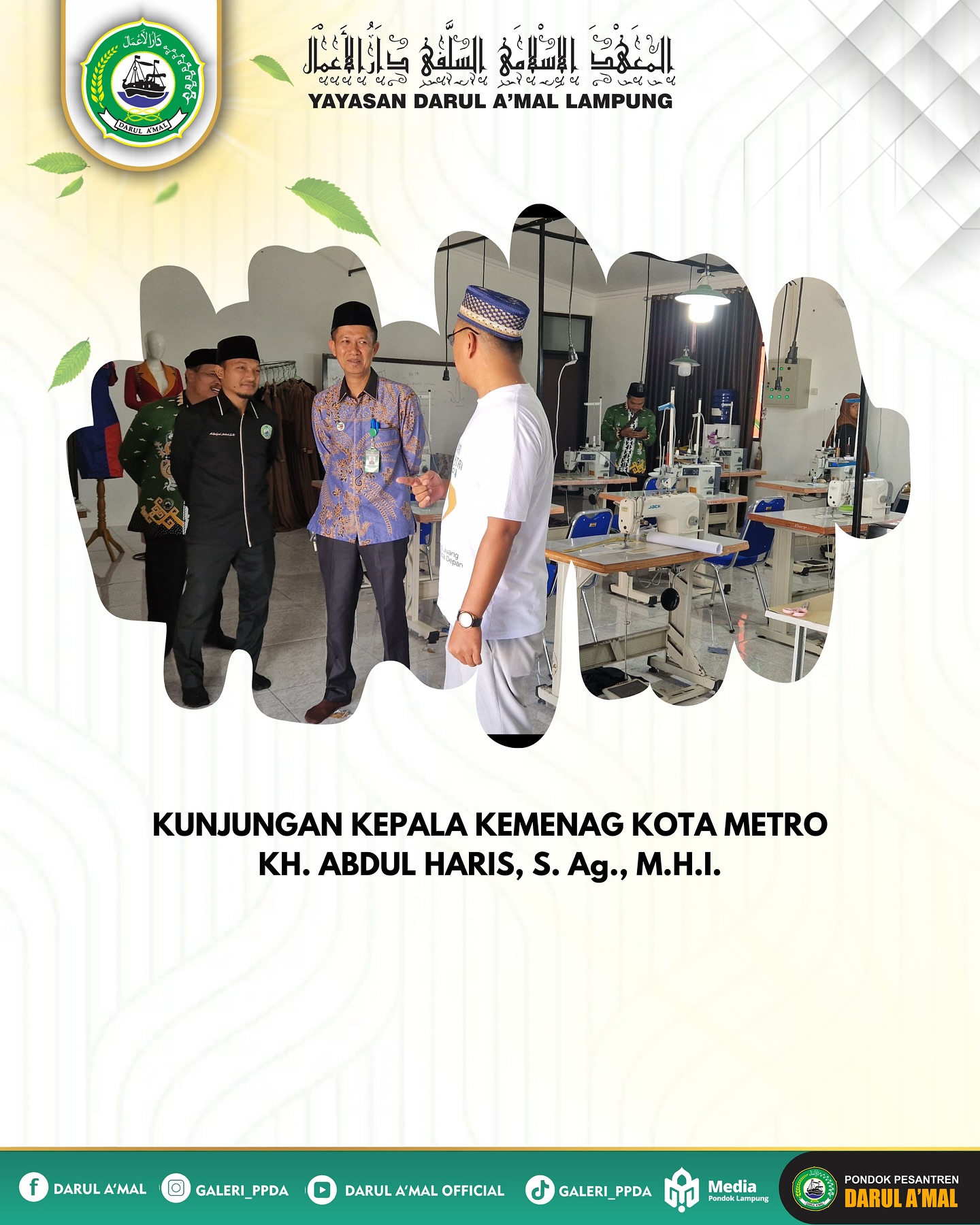 gambar Terima Kasih Atas Kunjungannya Kepala Kemenag Kota Metro Di SMK DARUL A’MAL Pusat Keunggulan KOTA METRO