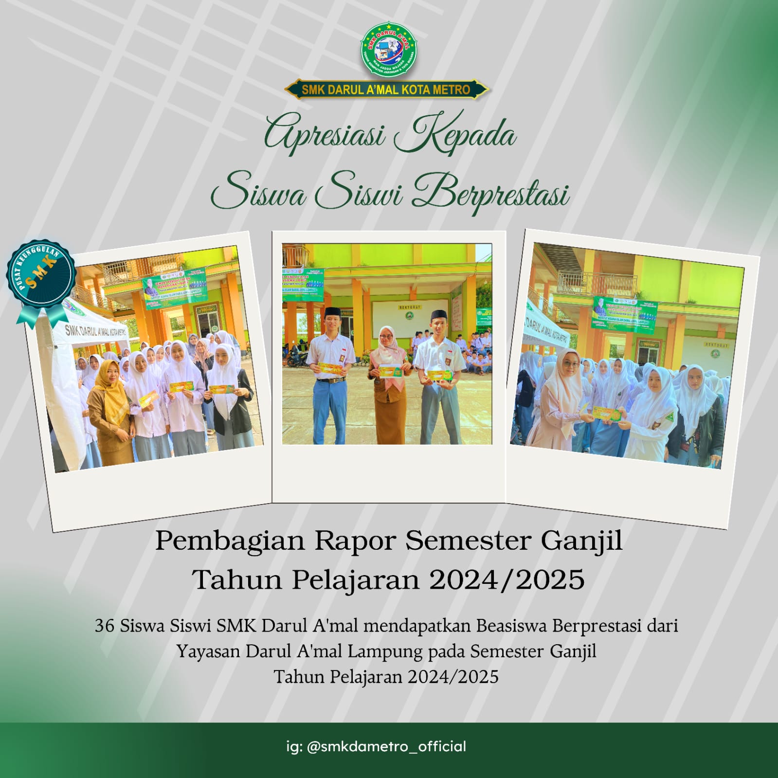 gambar Yayasan Darul A'mal Berikan Beasiswa Prestasi Kepada Siswa Siswi SMK Darul A'mal  Tahun Ajaran 2024/2025